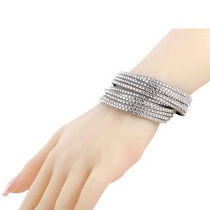 New Swarovski Slate Gray Stacked Bracelet